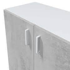 Alonso 2-Door Grey and White Wide Universal Wall Storage Cupboard for Utility - UK Luxury Furniture